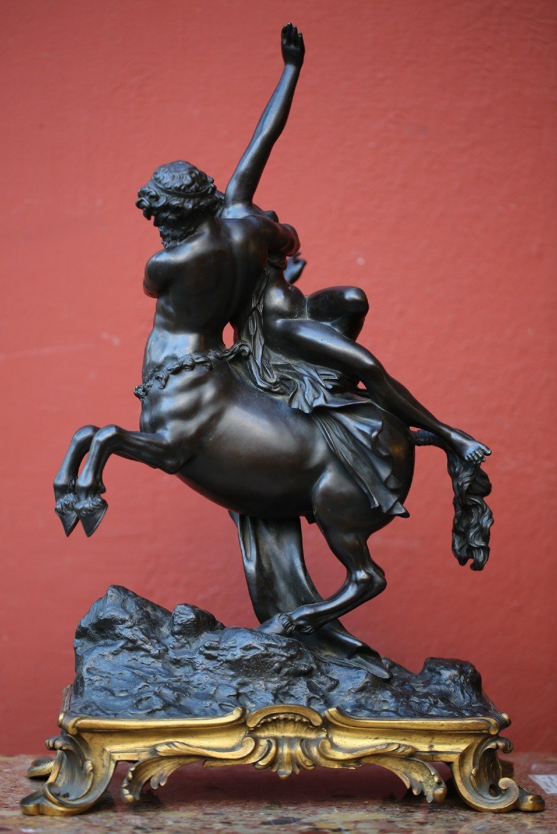 Bronze d'Après Jean De Bologne (1529-1608) , l'Enlèvement De Déjanire Par Le Centaure Nassus-photo-3