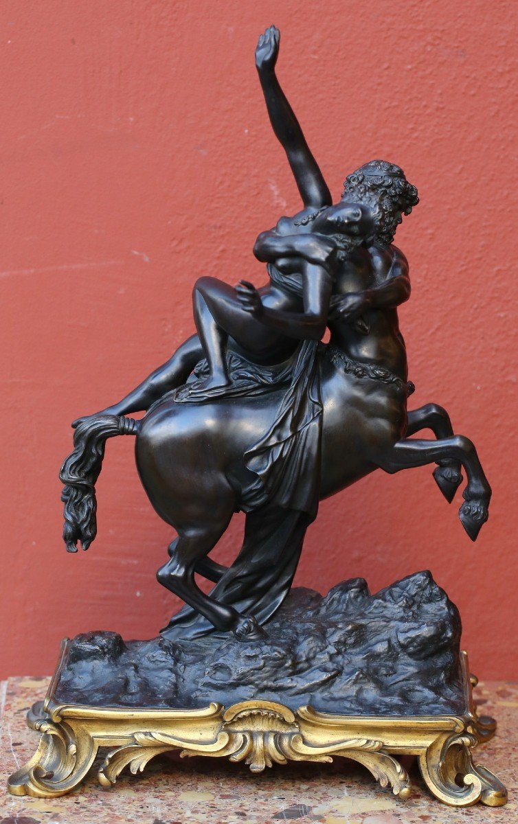 Bronze d'Après Jean De Bologne (1529-1608) , l'Enlèvement De Déjanire Par Le Centaure Nassus