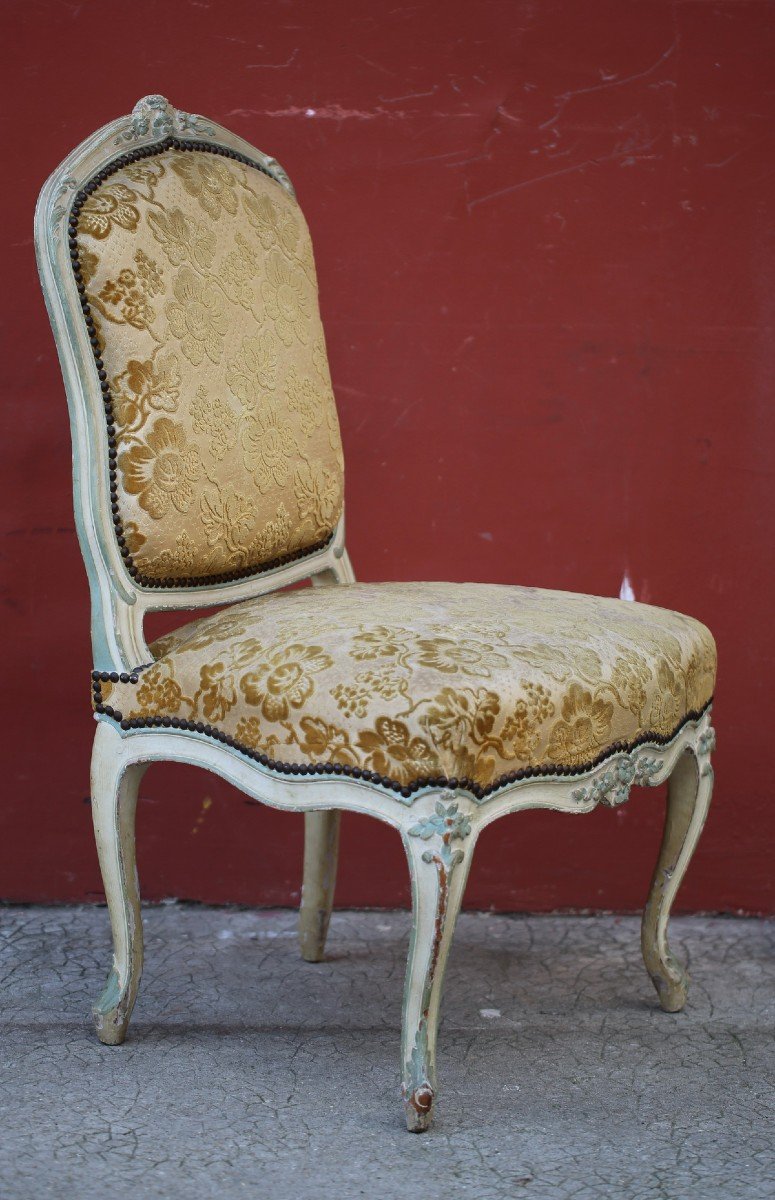 Chaise Chauffeuse d'époque Louis XV Estampillée J. B. Gourdin-photo-2