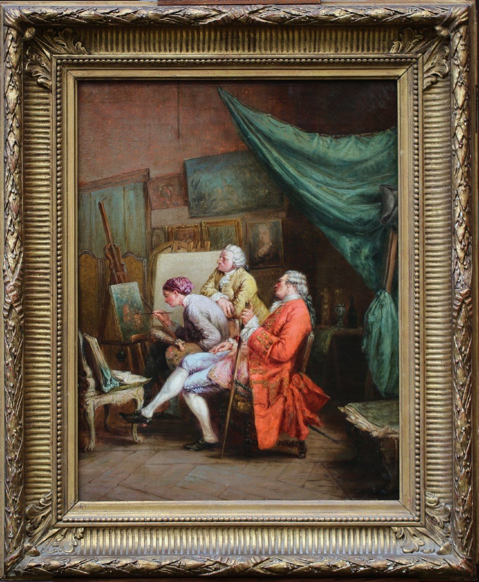 Ecole Française Fin Du XIXème d'Aprés  Meissonnier (1815-1891), Les Amateurs De Peinture