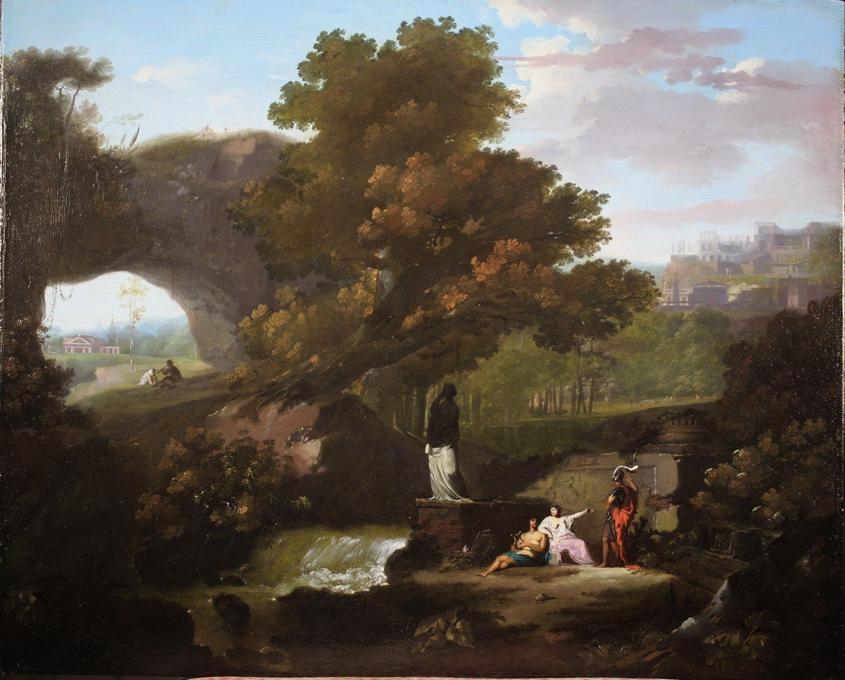 Jean-Louis De Marne (1752-1829), Paire De Paysages Animés Et Ruines Antiques-photo-4