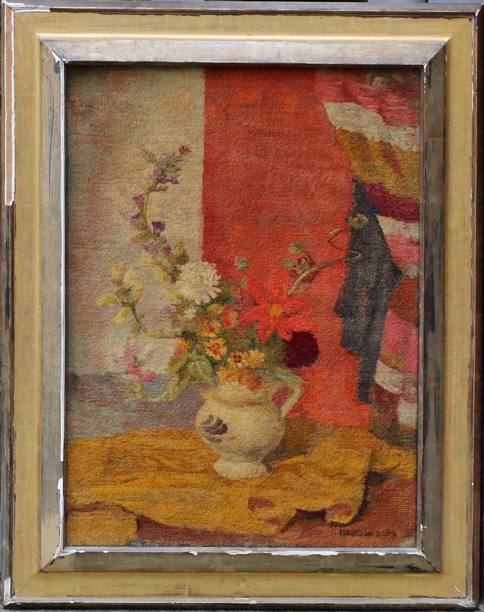 D'Après Roger Chapelain Midy, Nature Morte Au Bouquet De Fleurs, Savonnerie Des Gobelins