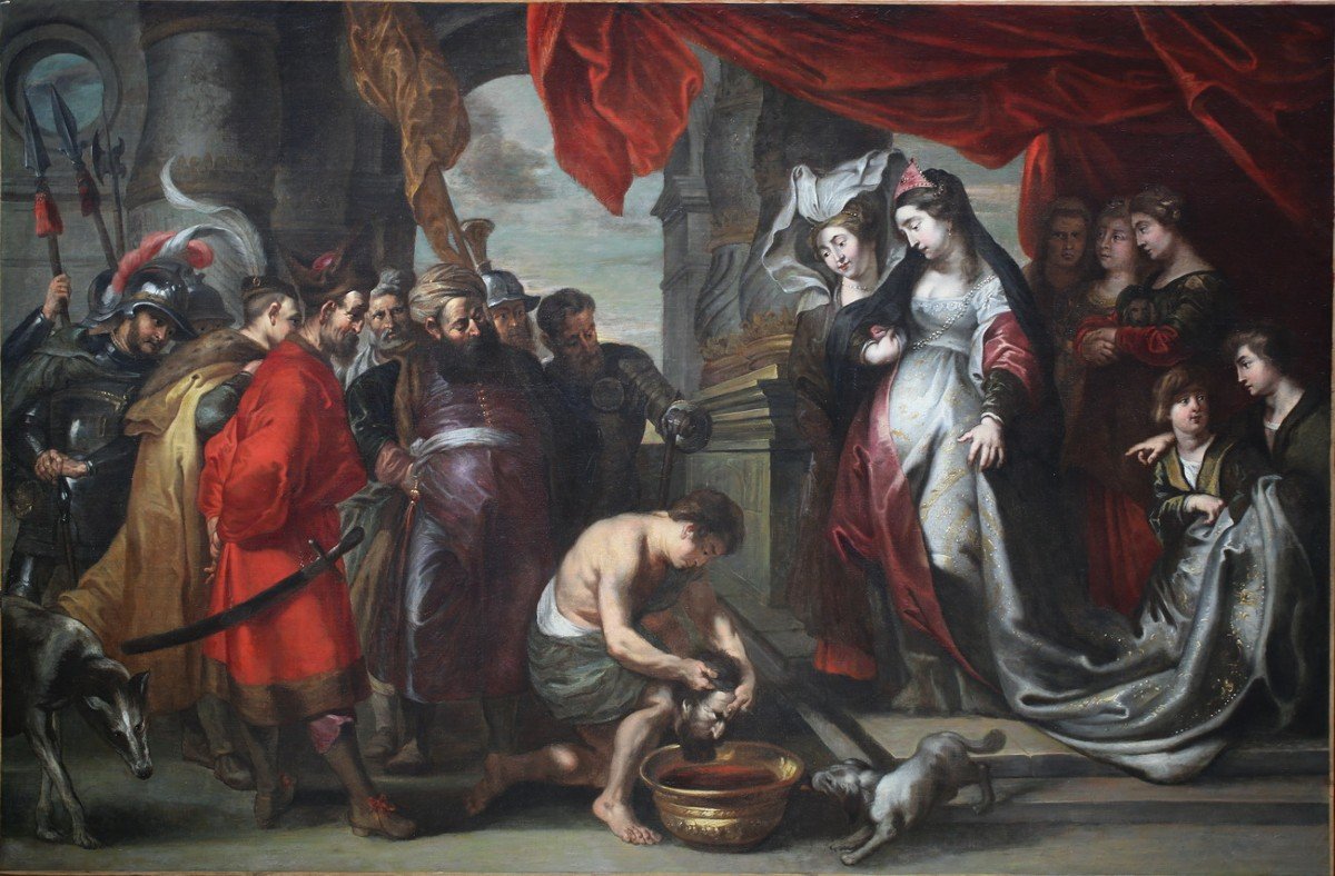 French School Of The XVIII After Rubens, Thomyris And The Head Of Cyrus.-photo-2