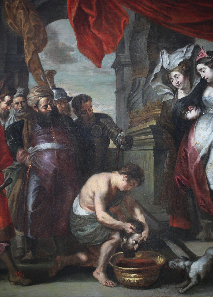 Ecole Française Du XVIII d'Après Rubens, Thomyris Et La Tête De Cyrus.-photo-4