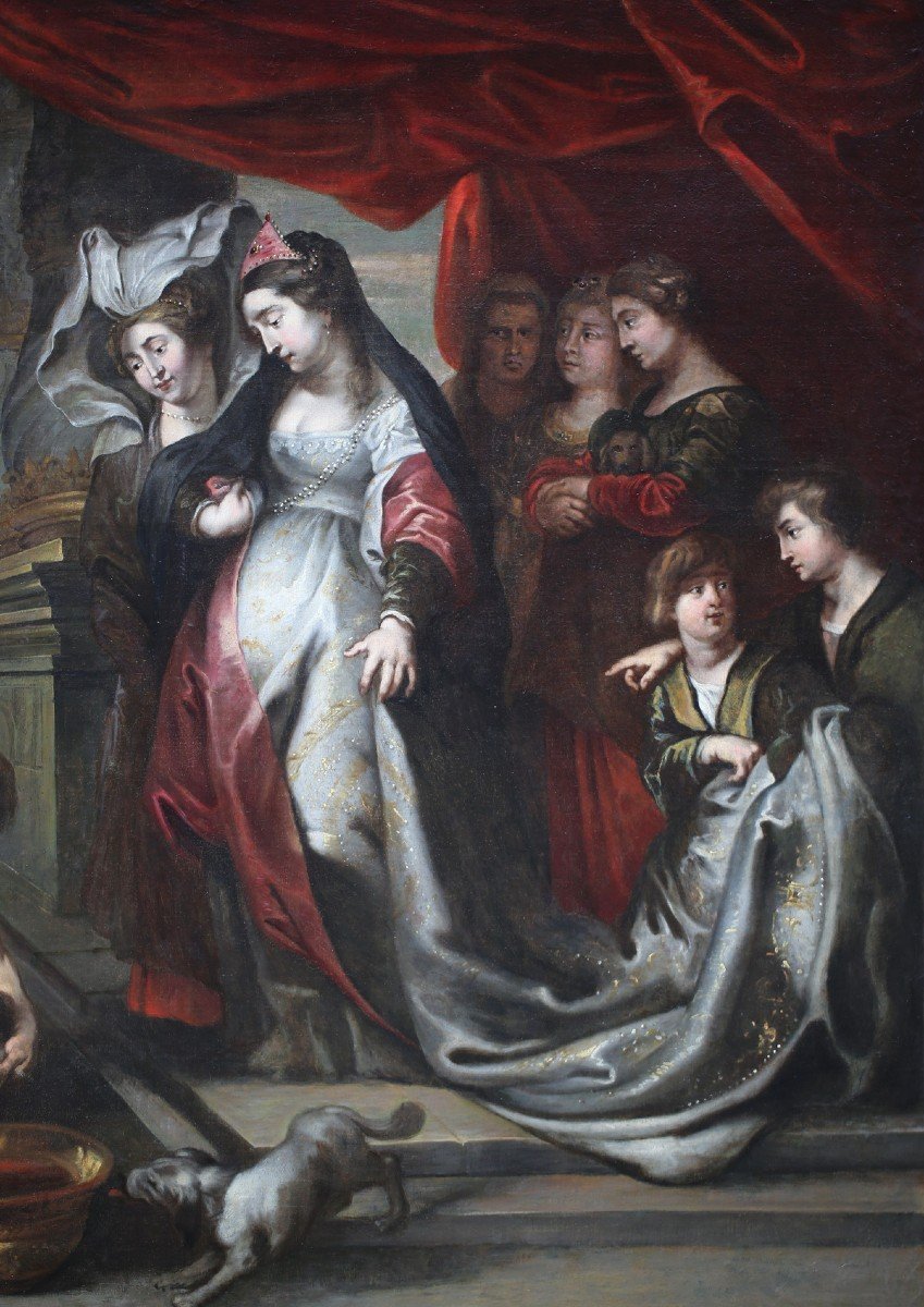 Ecole Française Du XVIII d'Après Rubens, Thomyris Et La Tête De Cyrus.-photo-1
