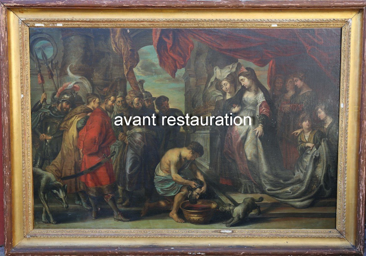 Ecole Française Du XVIII d'Après Rubens, Thomyris Et La Tête De Cyrus.-photo-2