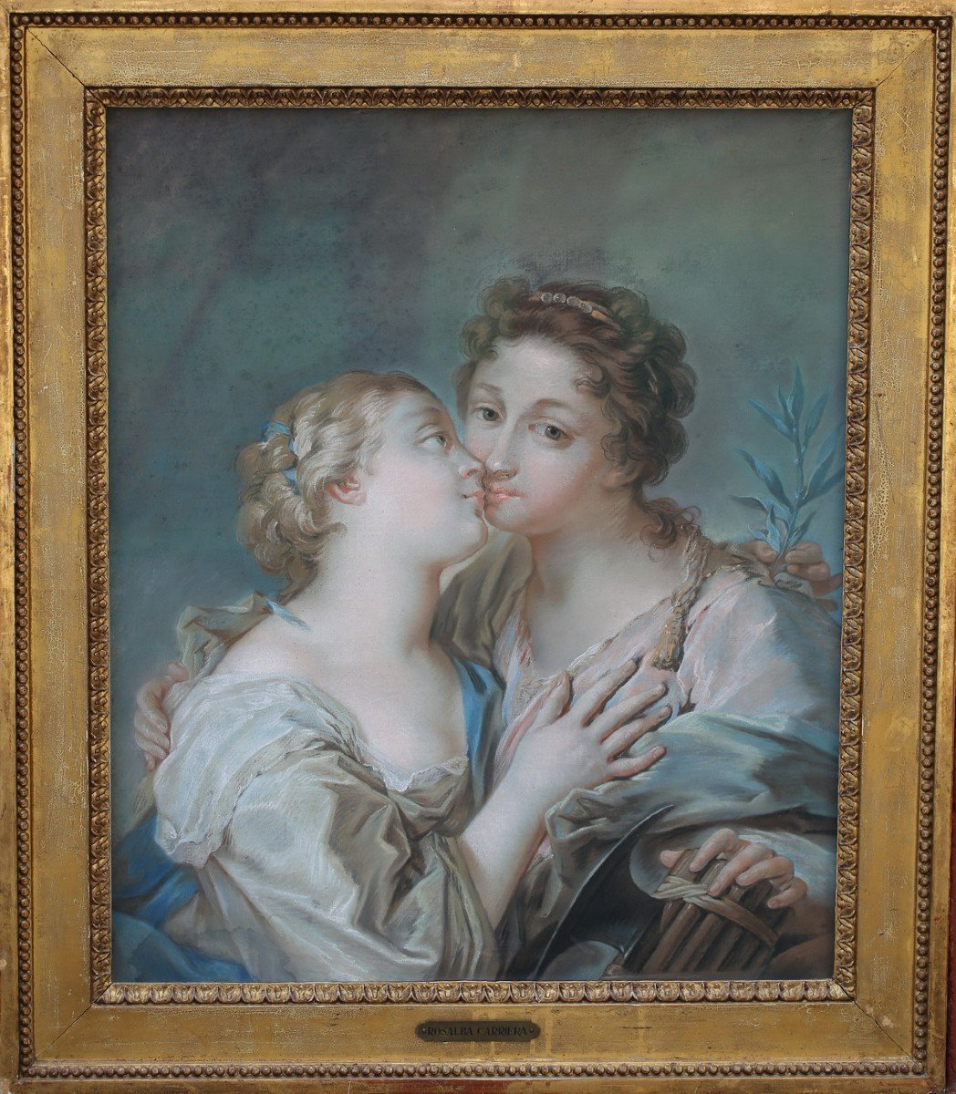 Studio Of Rosalba Carriera, Poetry And Philosophie And Peace And Justice, Pair Of Pastels-photo-2