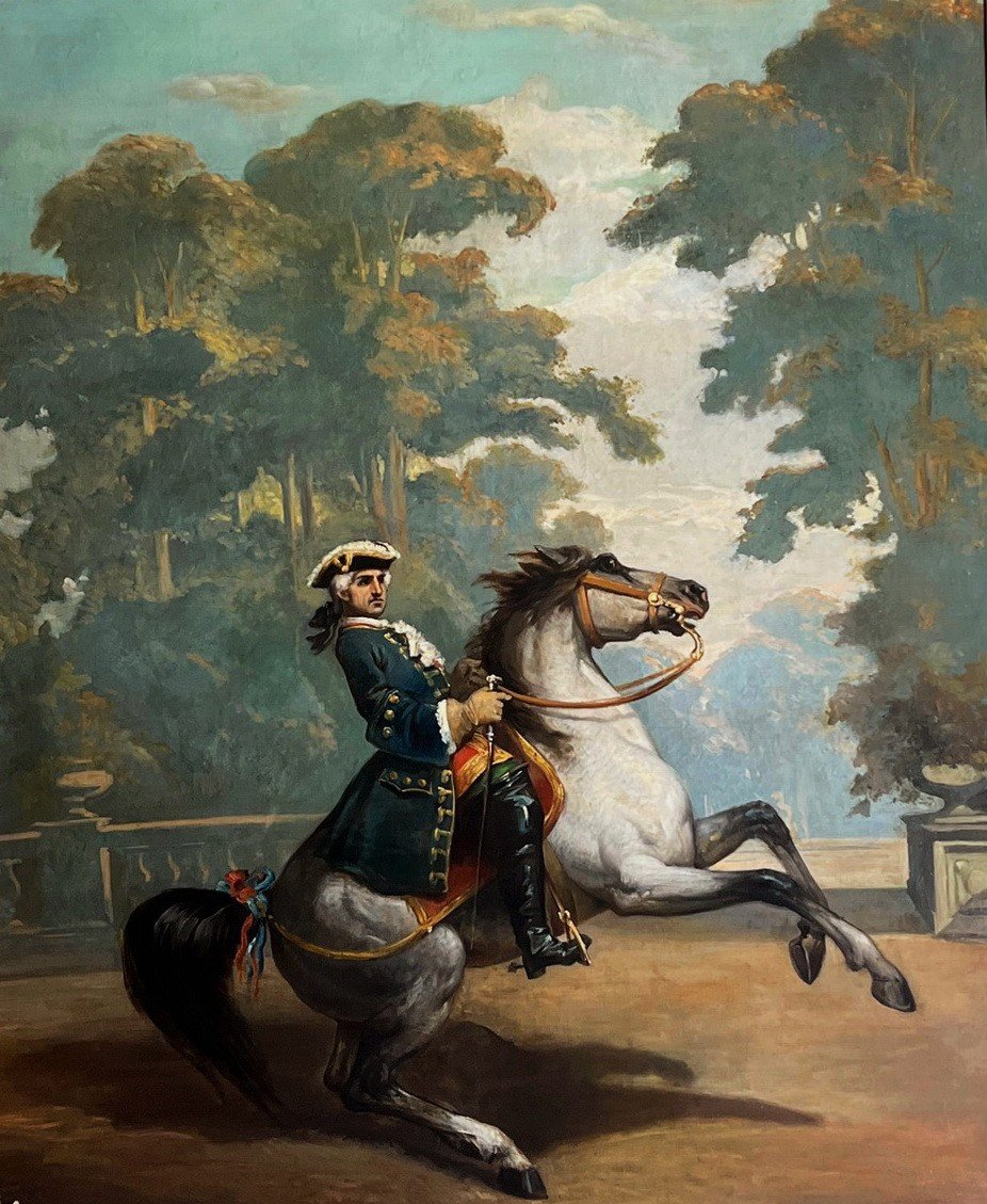 Ecole Du XIXème Siècle, Cavalier Sur Un Cheval Cabré-photo-2