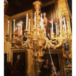 Monumental Chandelier In Baroque Style, Italy Late Nineteenth Century.