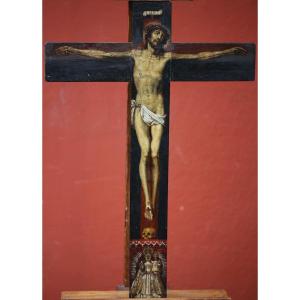 Spanish School Or South America, From The 17th Century, Christ On The Cross.