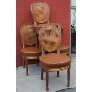 Suite Of 4 Cane Chairs, Louis XVI Period