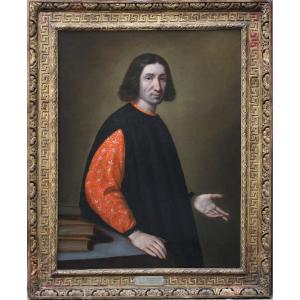 Ecole Florentine Du XVIIème, Portrait Présumé De Nicolas Machiavel.