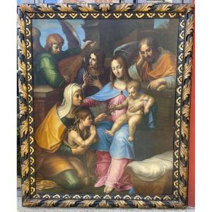 d'après les frères BRESCIANINO actifs 1515-1525 La Sainte Famille, Peinture XIXe
