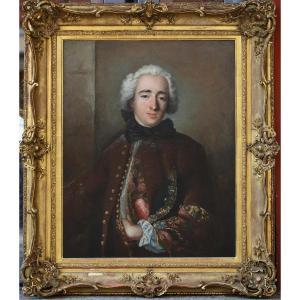 Charles Antoine Coypel 1694-1752 Workshop Of, Portrait Of His Brother Philippe.