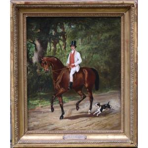 Louis Robert Heyrault XIX-xx, Rider And His Dog Signed Dated 1853 