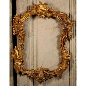 Giuseppe Bonzanigo 1745-1820 Turin Attributed To, Richly Carved And Re-gilded Oak Frame.