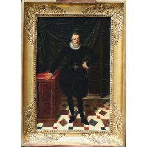 French School Of The 19th Century, Full-length Portrait Of Henri IV In An Interior.