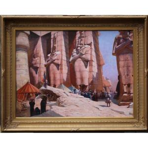 Georges,Jules Victor CLAIRIN 1843-1919, les colosses de Memnon, Thèbes.
