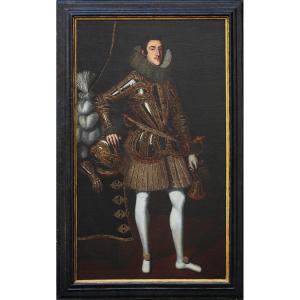 Juan PANTOJA DE LA CRUZ (1553-1608), suiveur de, Portrait présumé de Philippe II d'Espagne
