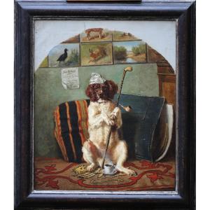 Jules Bertrand GELIBERT1834-1916, portrait publicitaire du chien Dash datée 1875 