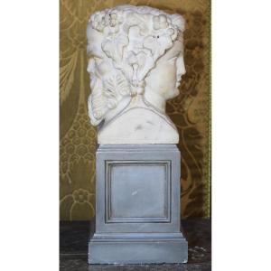 Italie époque fin XVIIIème, représentation du dieu romain JANUS, épreuve en marbre.