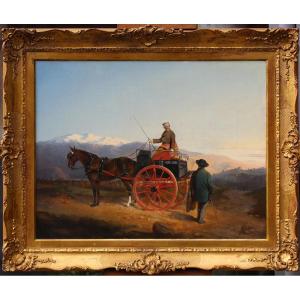 Gaglielmo Castoldi 1823-1882, Mountain And Seaside Carriage Driving In Italy.