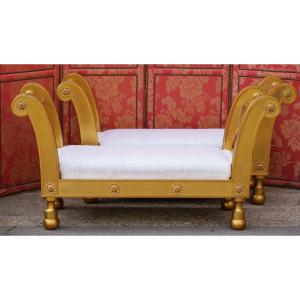 Paire de banquettes en bronze doré de style Neoclassique CIRCA 1960 dans le gout de Jansen