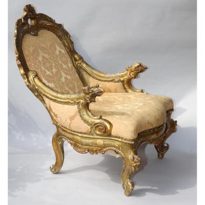 19th Century Wooden Fireside Chair