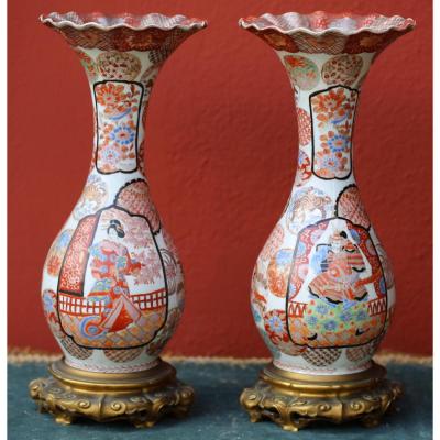 Pair Of Vases Japan Meiji Period
