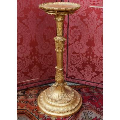 Selette In Golden Wood And Carved Regency Style.