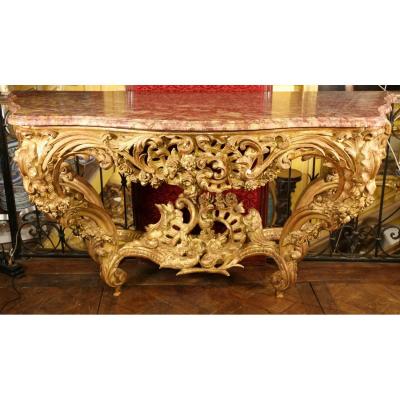 Important Console 4 Feet Louis XV Period.