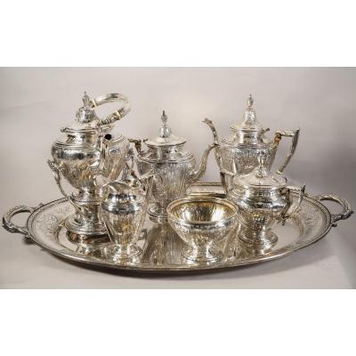 Tea And Coffee Service In Silver, T.kirkpatrick And Co Circa 1900
