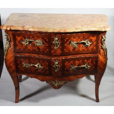 Louis XV Period Curved Commode