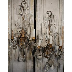 Pair Of 3-light Style L XV Sconces