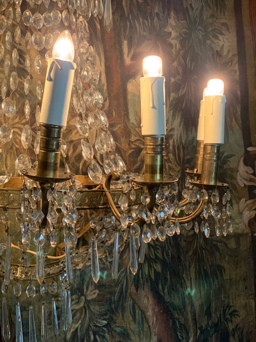 Paire de grandes appliques demi-corbeilles, XIX siècle, Italie -photo-2