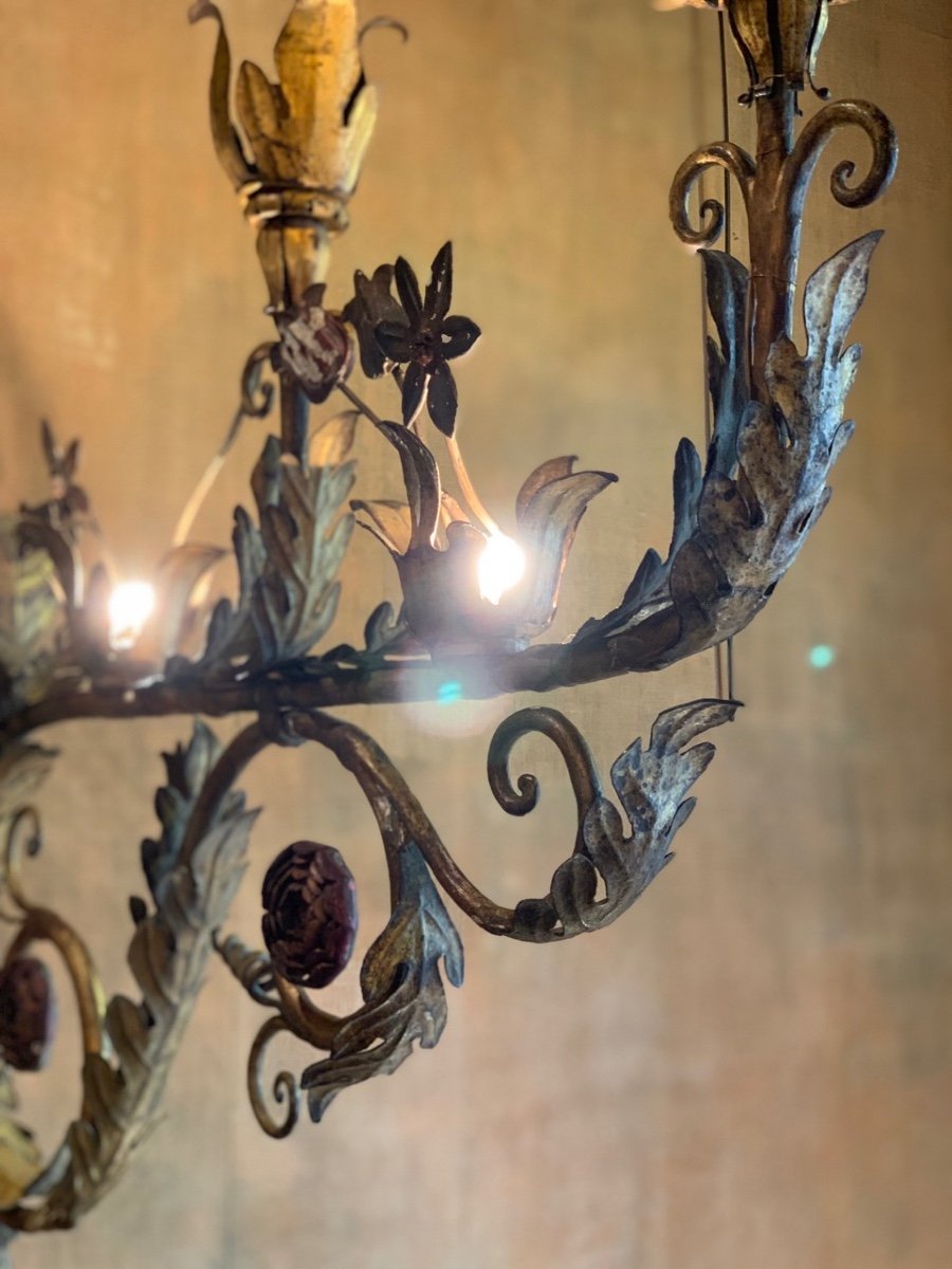 Baroque Sconces In Golden Wrought Iron 18th  Century-photo-5