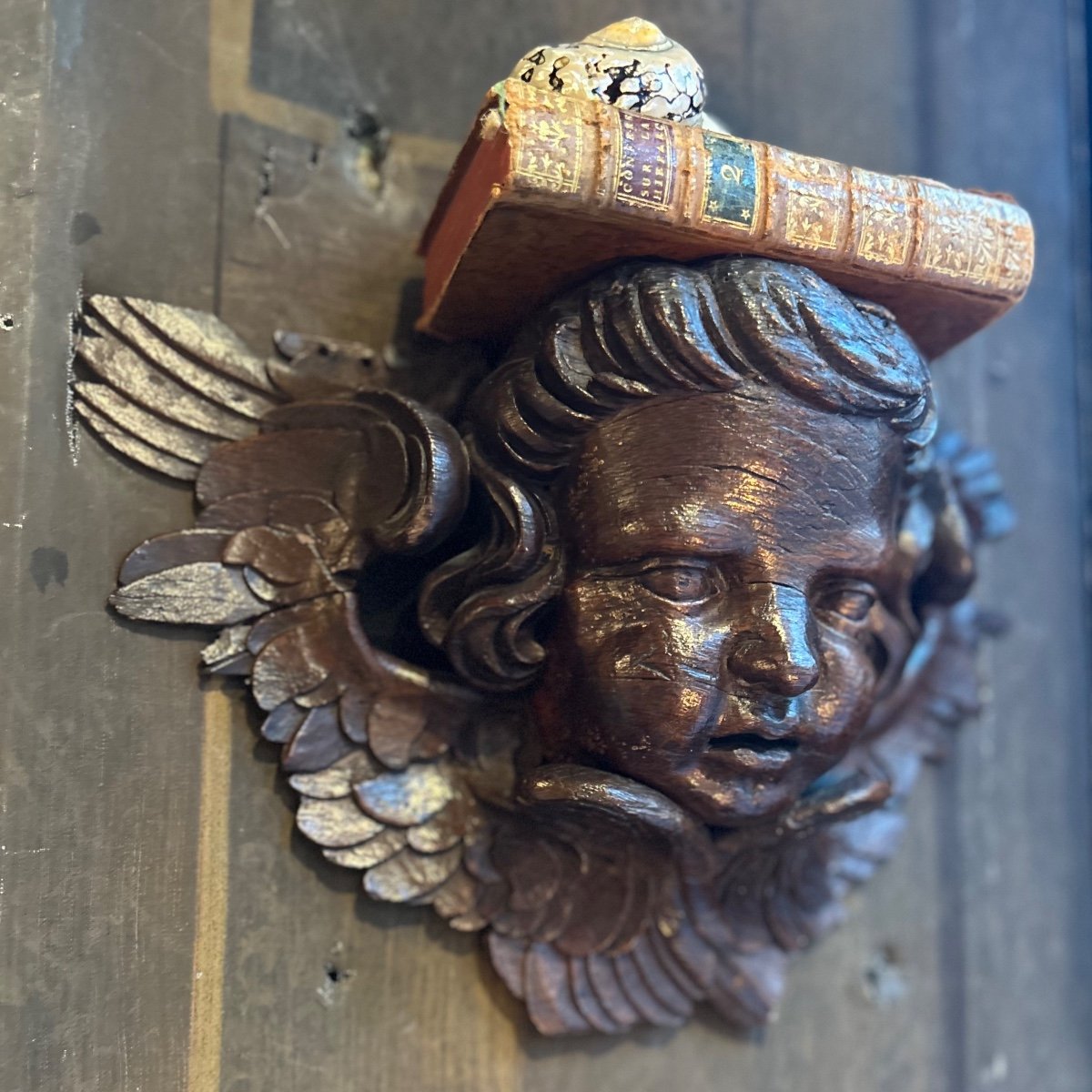 Angel Head In Oak Wood, 17th Century