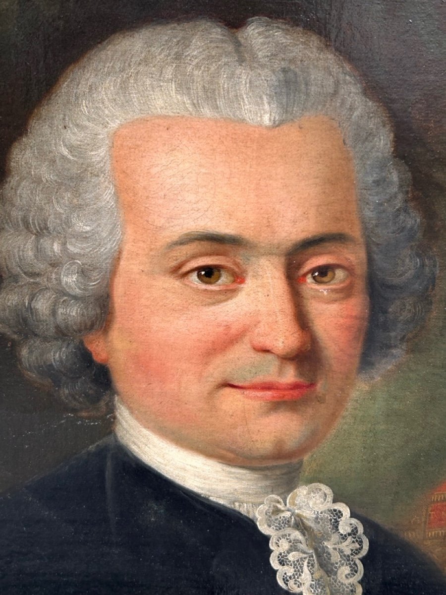 "Portrait du médecin", attribué à Donatien Nonotte, époque Louis XV-photo-2