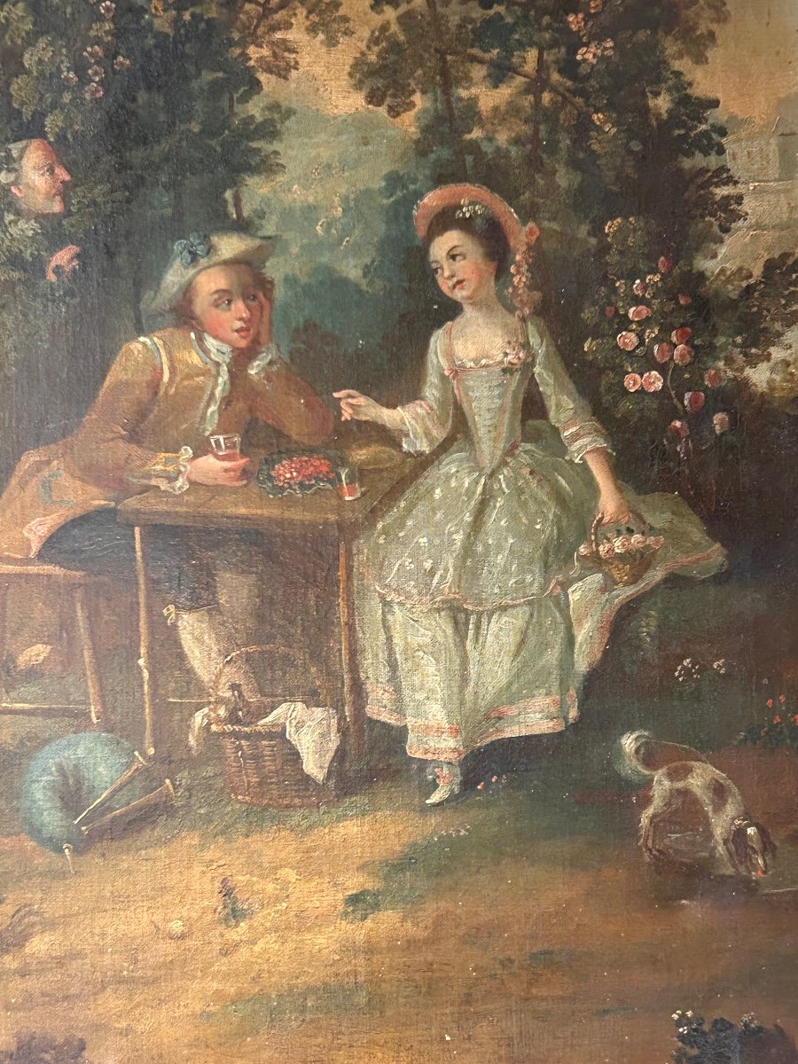 Trumeau "scène galante",  XIX siècle-photo-1