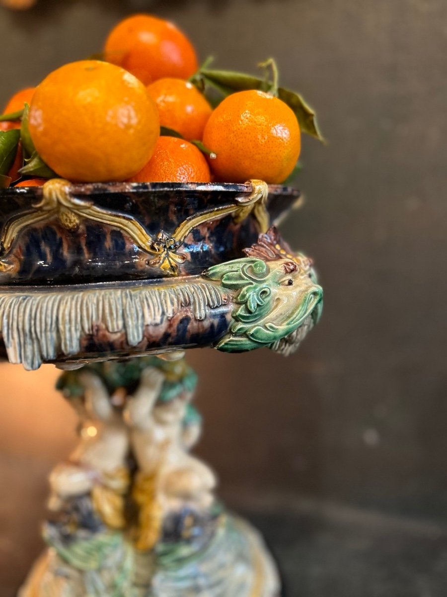 Large Barbotine Planter, Follower Of Thomas Sergent (1830 - 1890)-photo-4