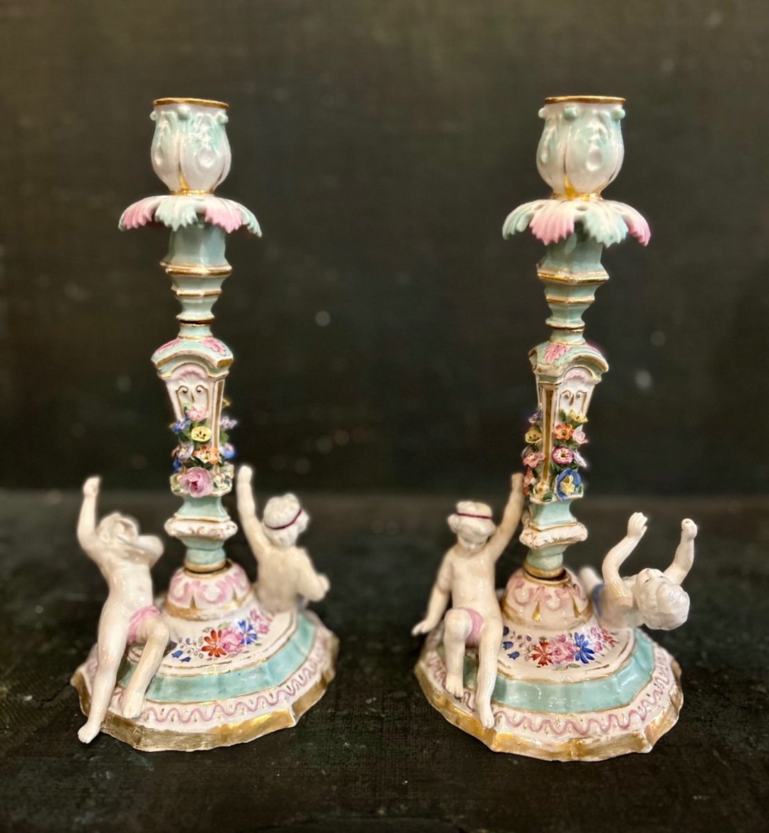A Pair Of Porcelain Bourgeois In The Taste Of Meissen, 19th Century-photo-3