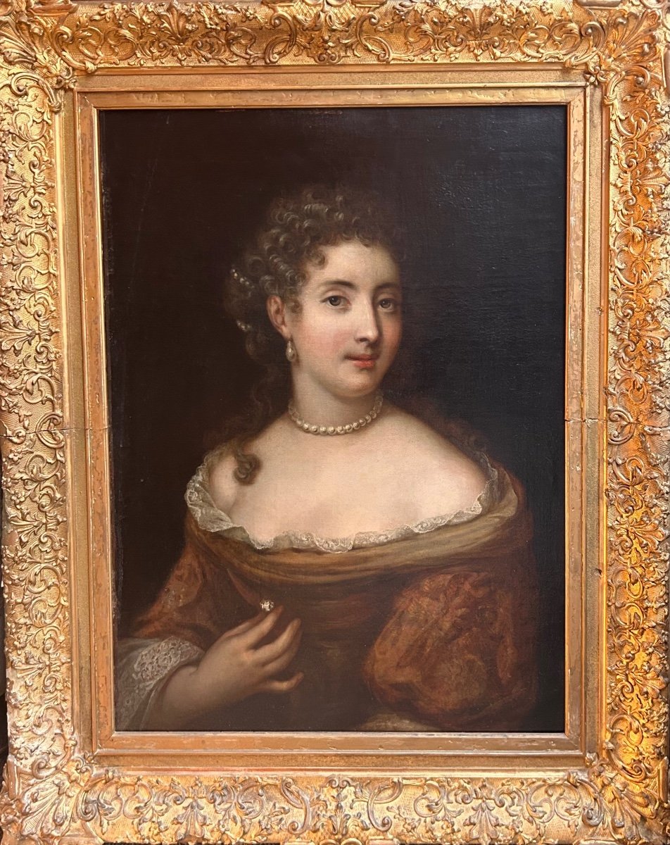 "Portrait d'une dame au diamant", époque Régence