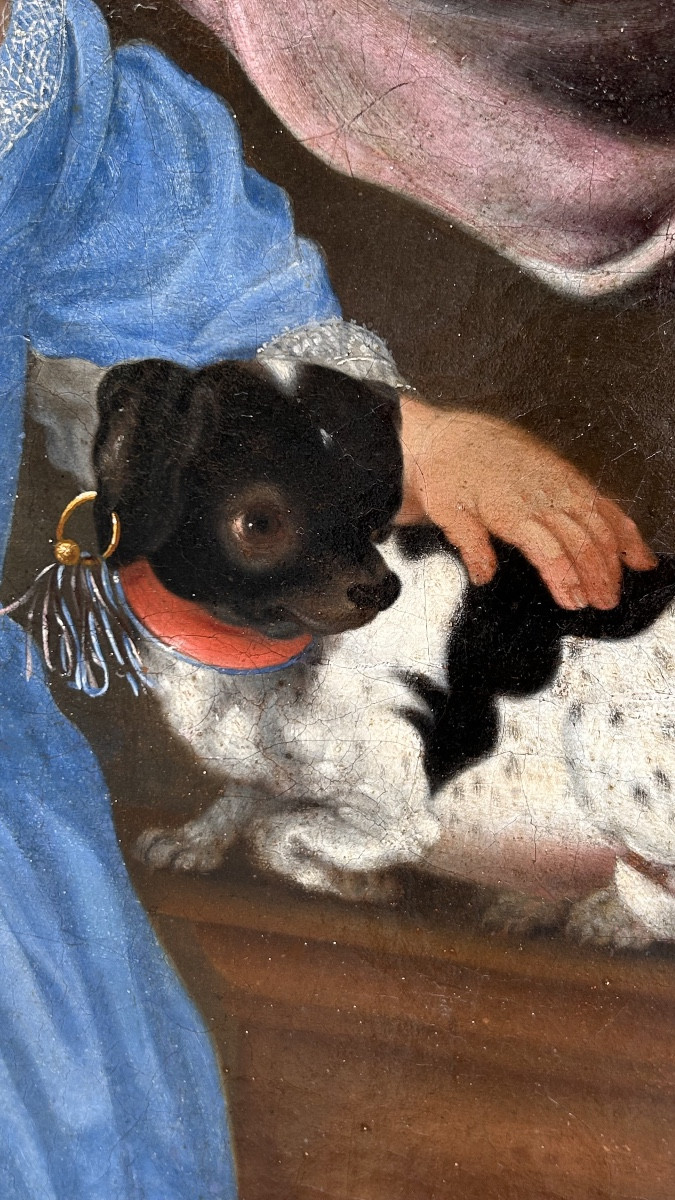 « Enfant princier avec son chien », XVIII siècle-photo-4
