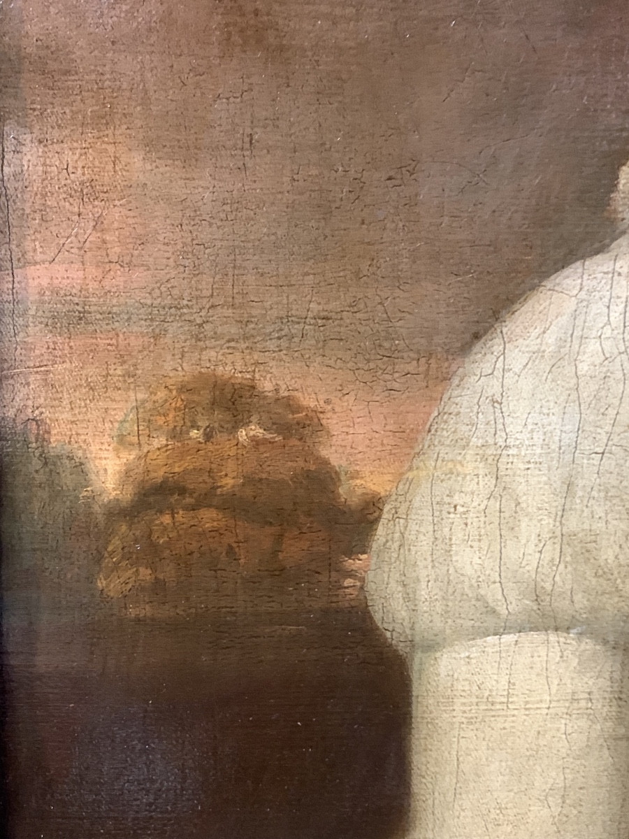 "Portrait d'une jeune fille" école anglaise XIX siècle-photo-1