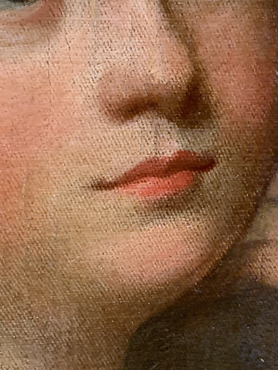 "Portrait d'une jeune fille" école anglaise XIX siècle-photo-4
