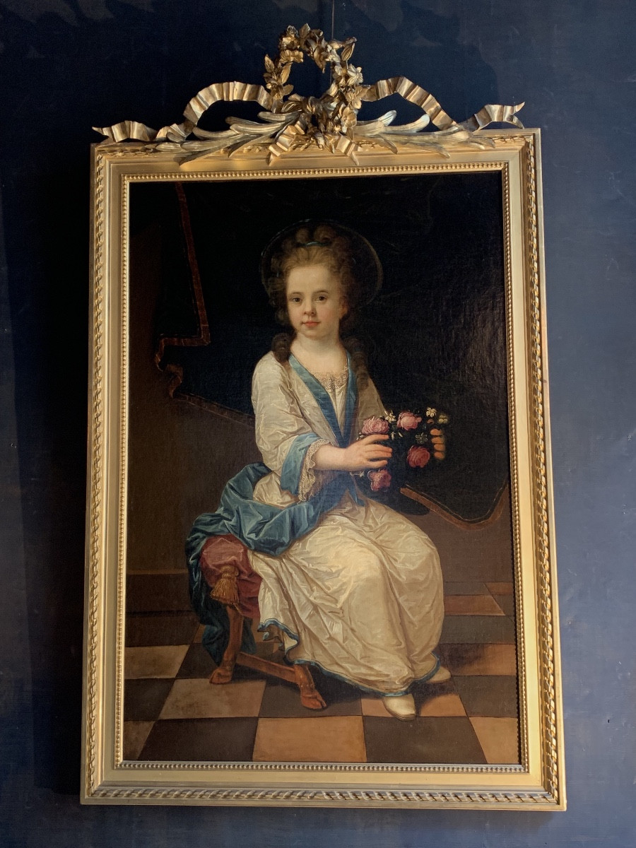 "young Girl With A Bouquet" 18th Century 