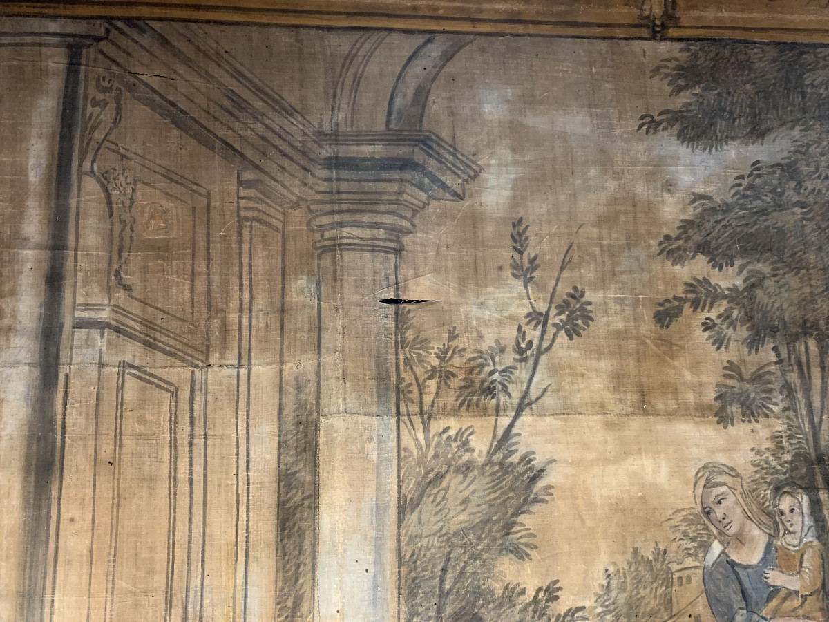 Jeux d'enfants Toile peinte, fin XVIIIe siècle-photo-1