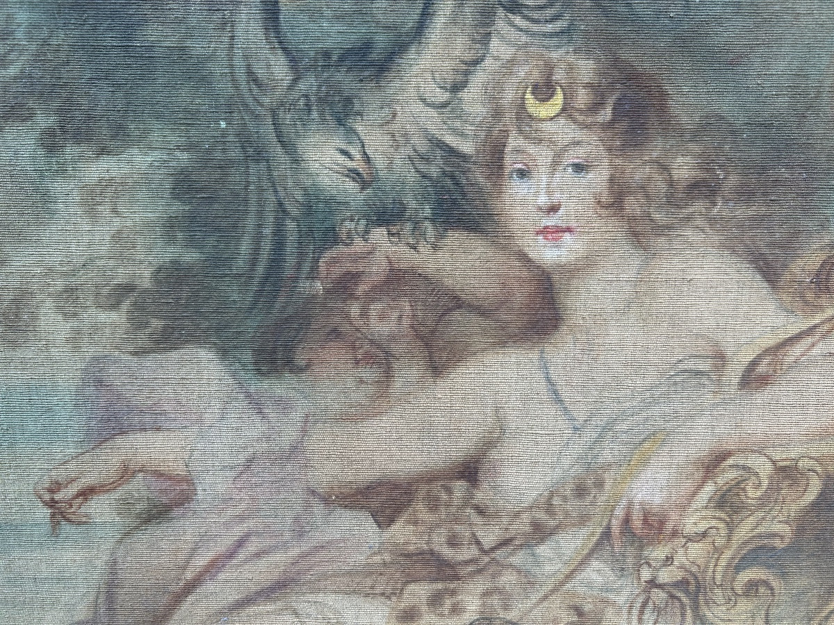 Painting By Mattia Traverso "diana And Her Entourage"-photo-2