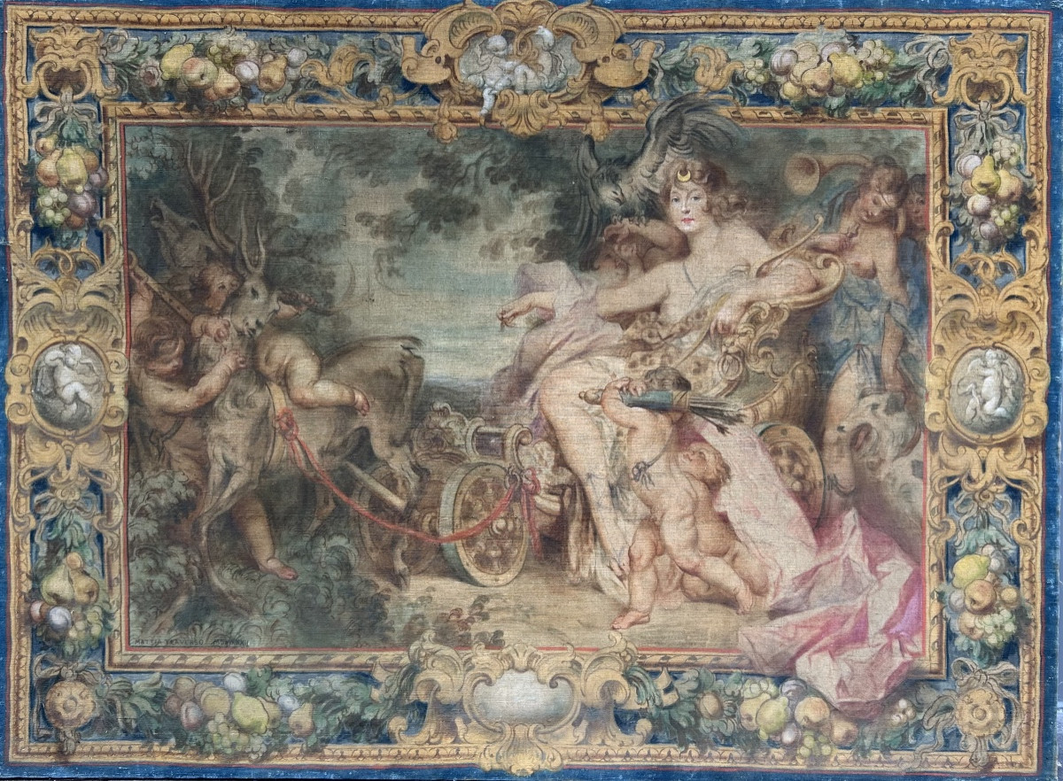 Painting By Mattia Traverso "diana And Her Entourage"