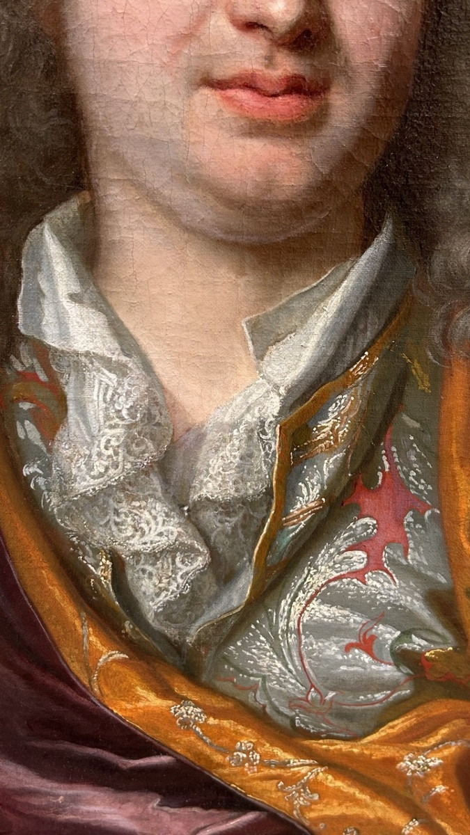 Portrait d’homme en « banyan », attribué à André Bouys (1656-1740)-photo-1